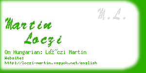 martin loczi business card